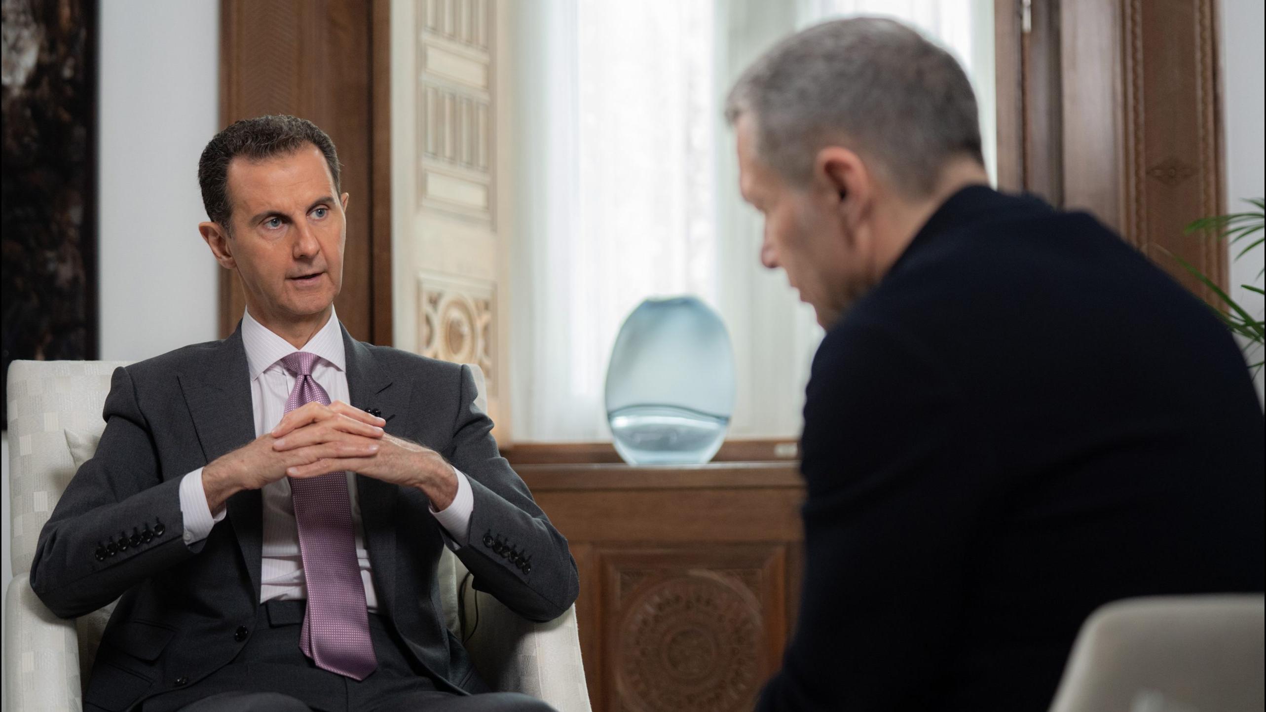 الرئيس الأسد في مقابلة مع الصحفي الروسي فلاديمير سولوفيوف