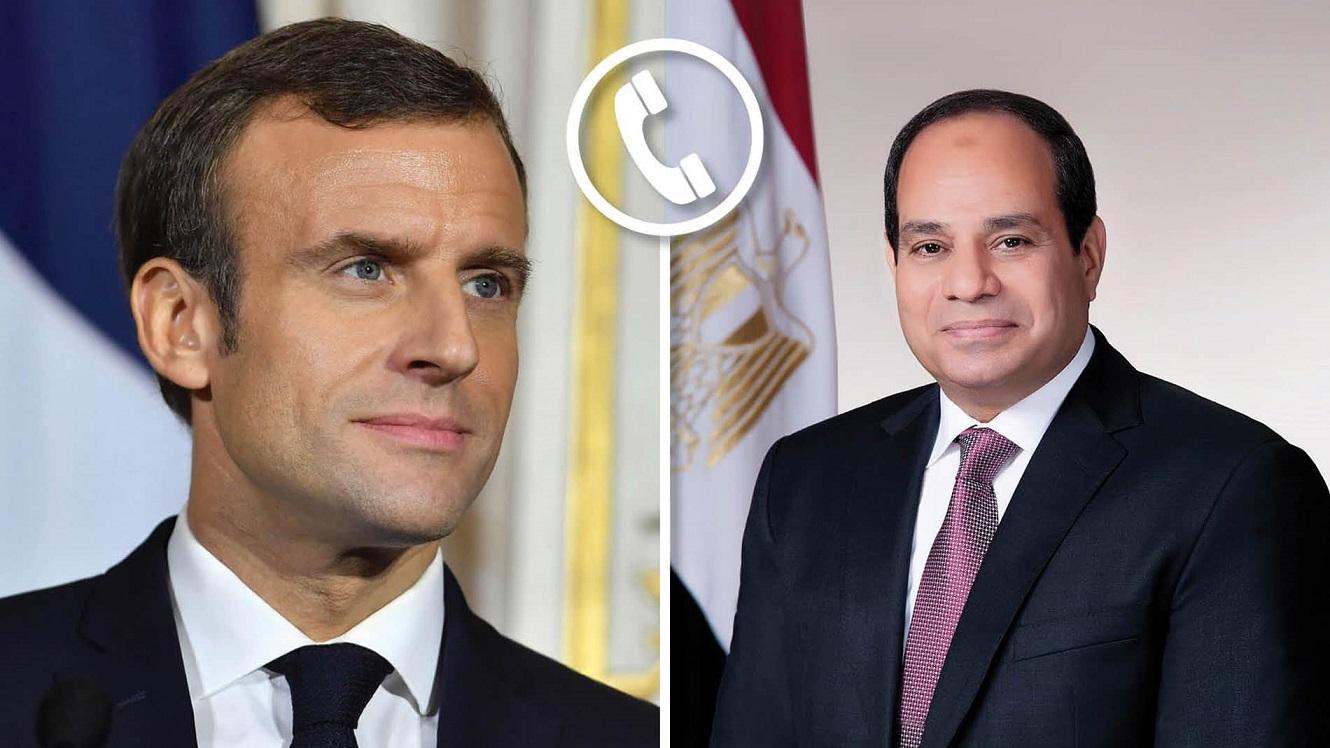 الرئيسان المصري والفرنسي يبحثان تطورات الأوضاع في غزة